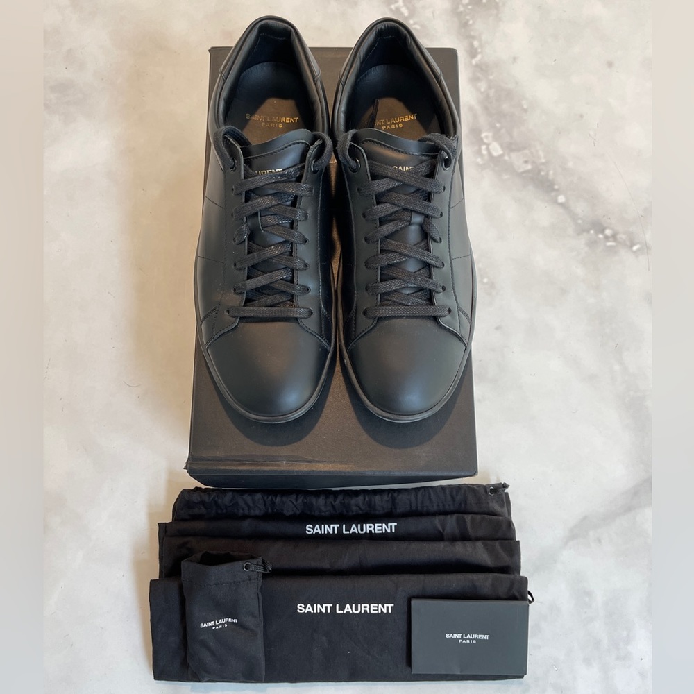 Saint Laurent SL/01 Low Top Sneaker Black Size 9M/42Euro Lightly Worn